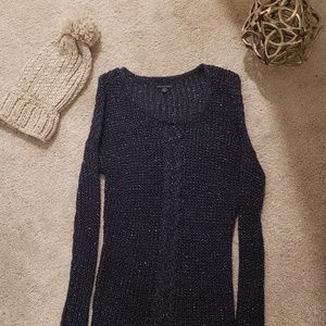 Navy and Silver Sweater Dress